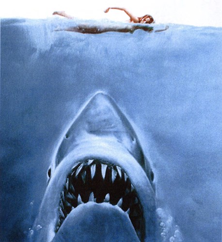 Jaws 1975 book cover artwork