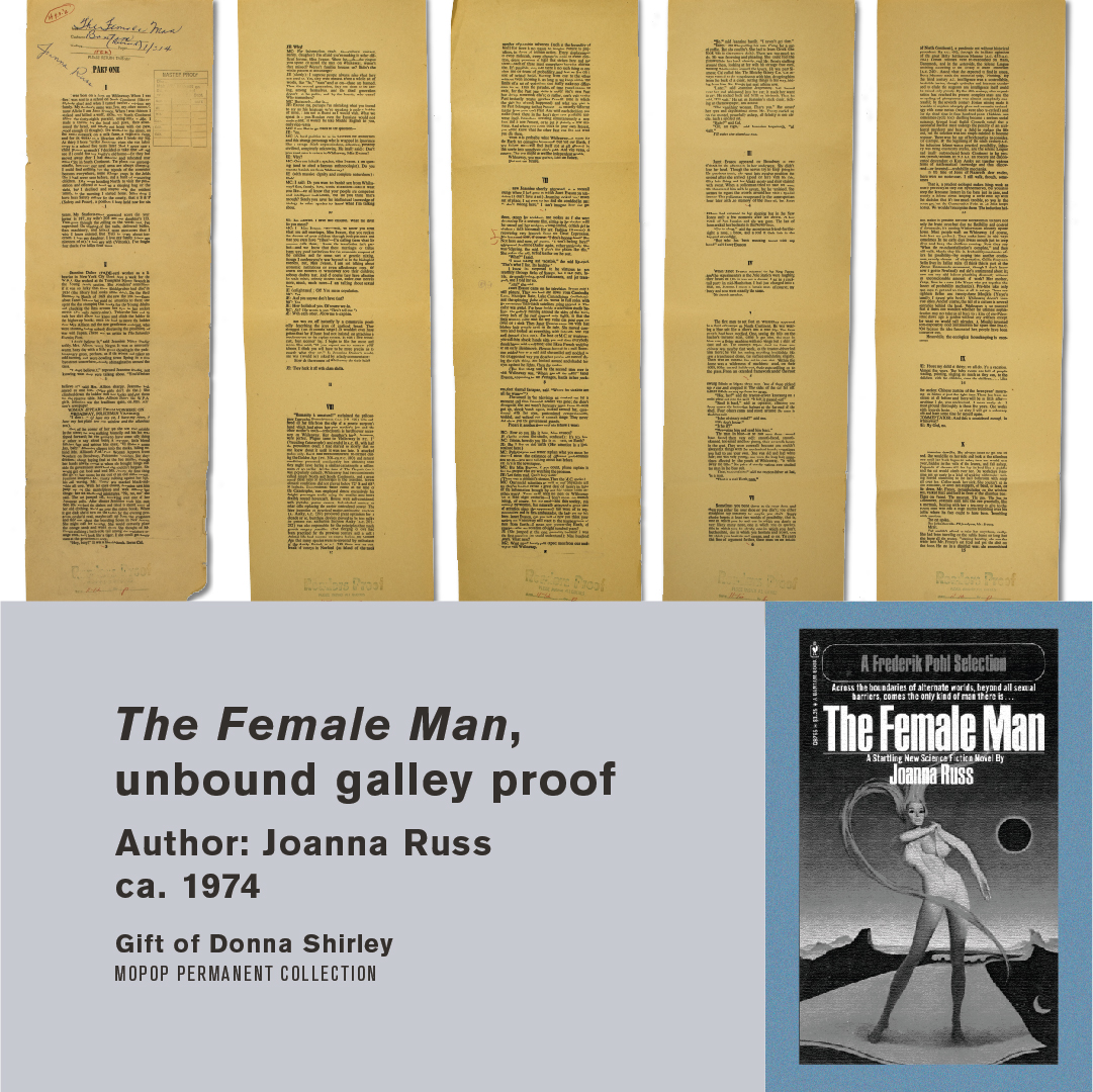 'The Female Man' Unbound Galley Proof by Joanna Russ ca. 1974 (Gift of Donna Shirley, MoPOP Permanent Collection)