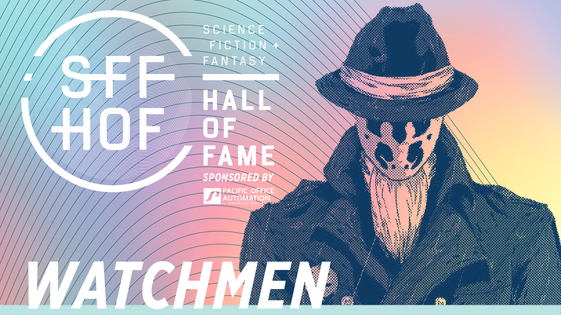 MoPOP Science Fiction + Fantasy Hall of Fame inductee graphic for Watchmen