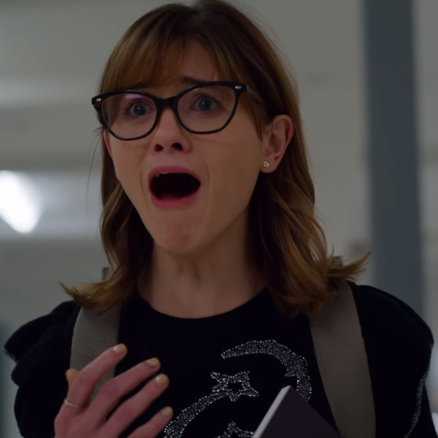 image of Natalie Dyer screaming from 'Velvet Buzzsaw' (2019)