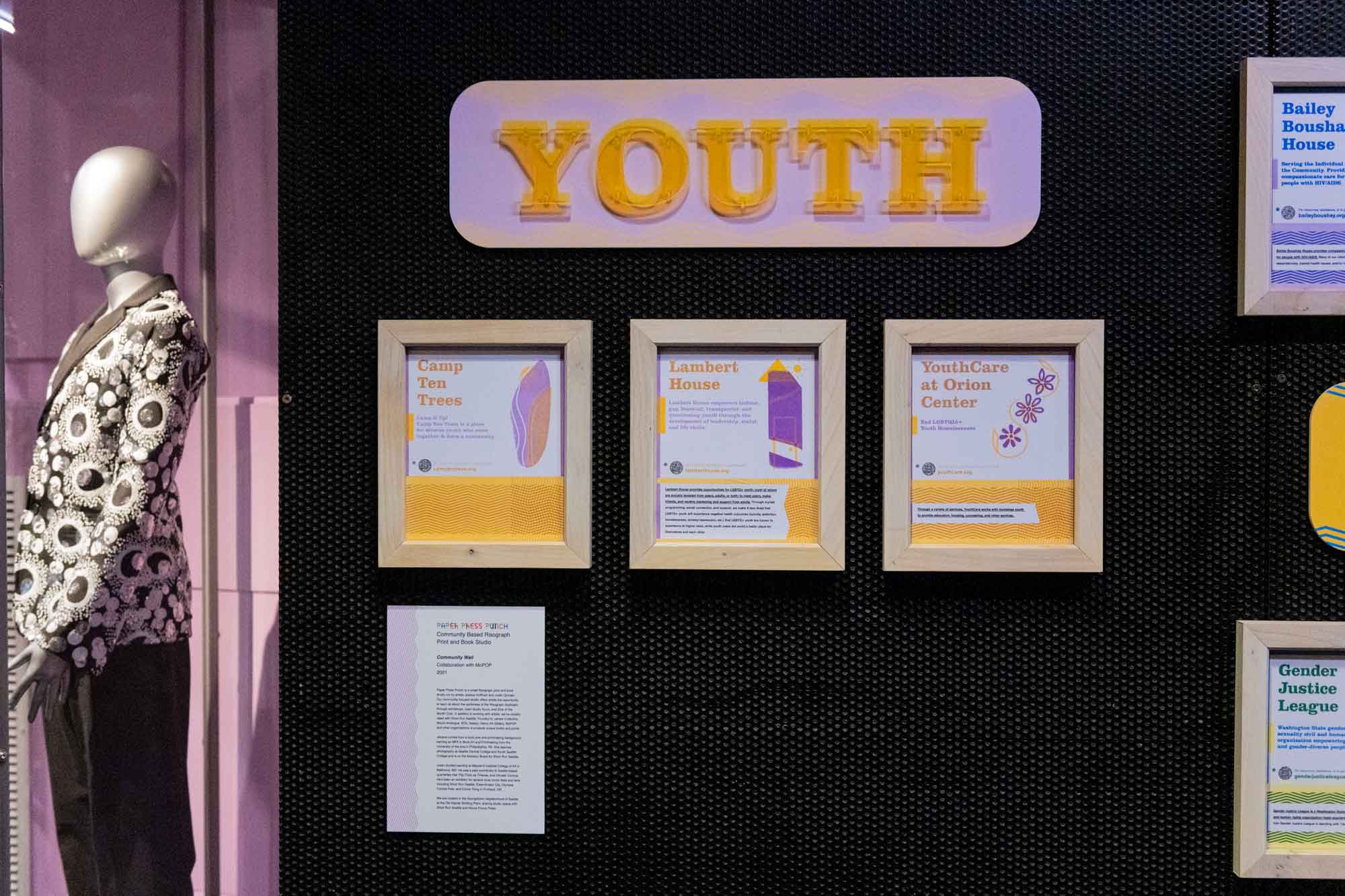 Wall of Community Resources inside 'Rise Up: Stonewall and the LGBTQ Rights Movement' at MoPOP