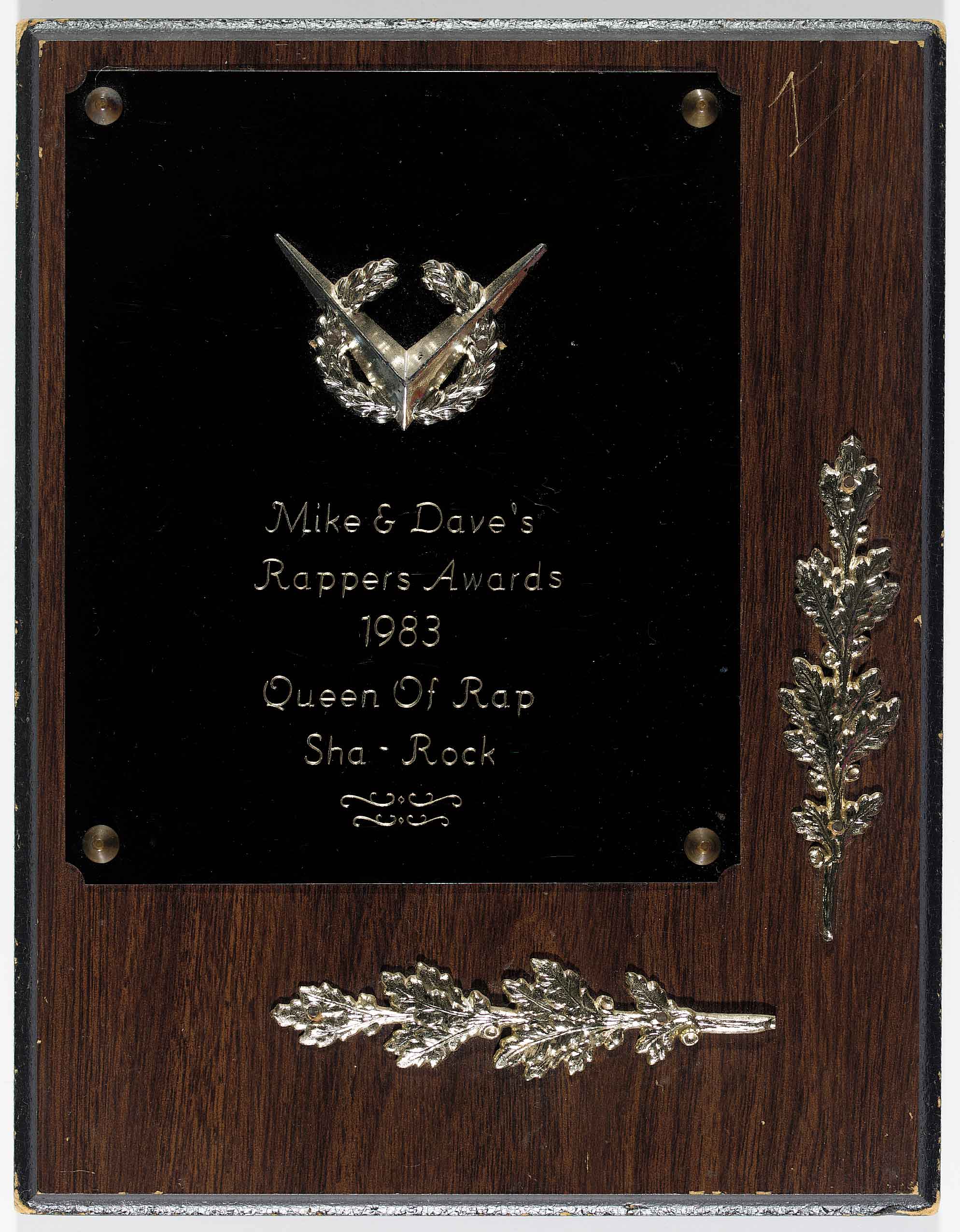 Mike and Dave’s Rappers Award for “Queen of Rap” in 1983.