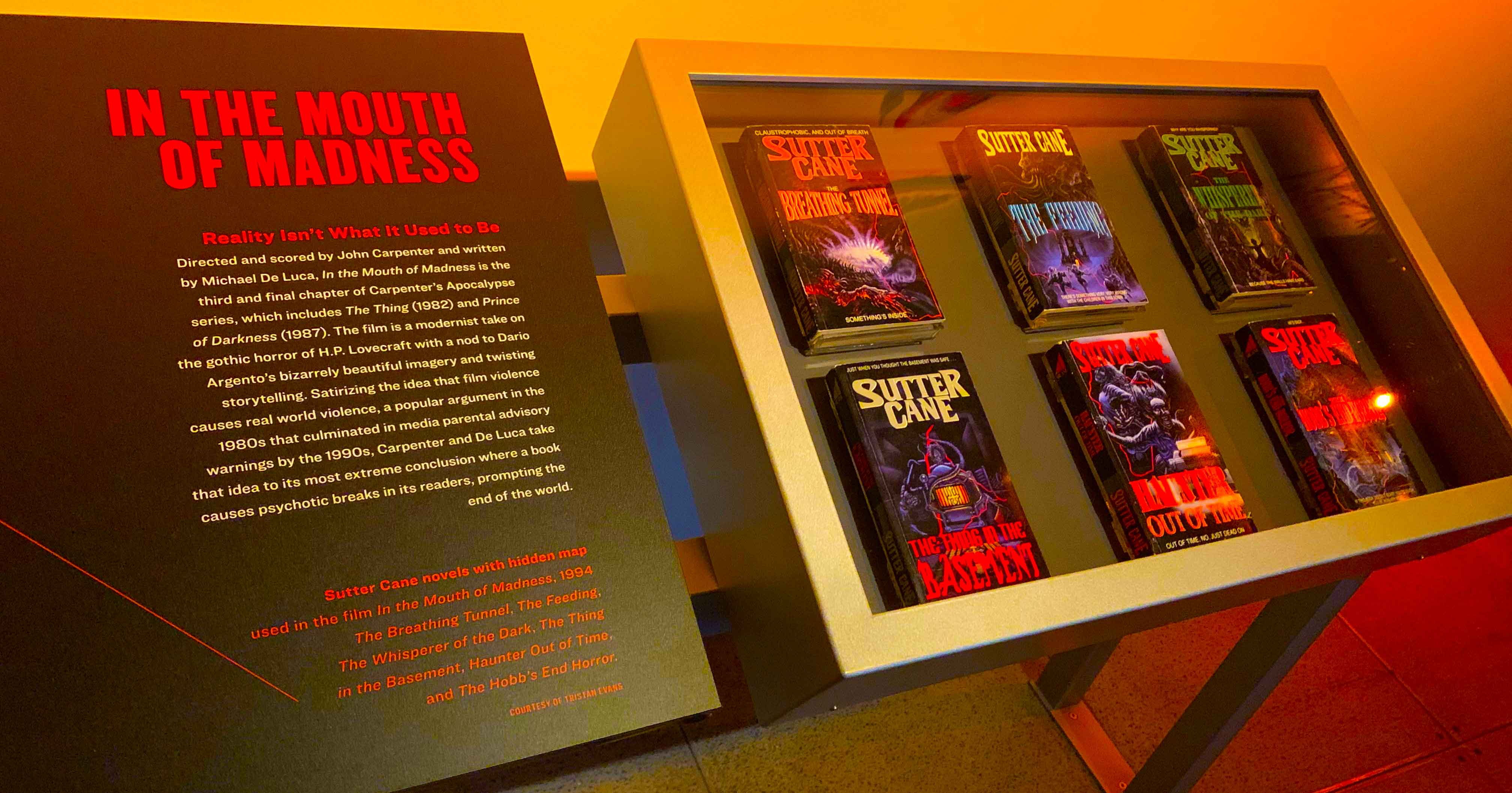 Sutter Novels From 'In the Mouth of Madness' (1994) on Display in 'Scared to Death: The Thrill of Horror Film' at MoPOP | Museum of Pop Culture
