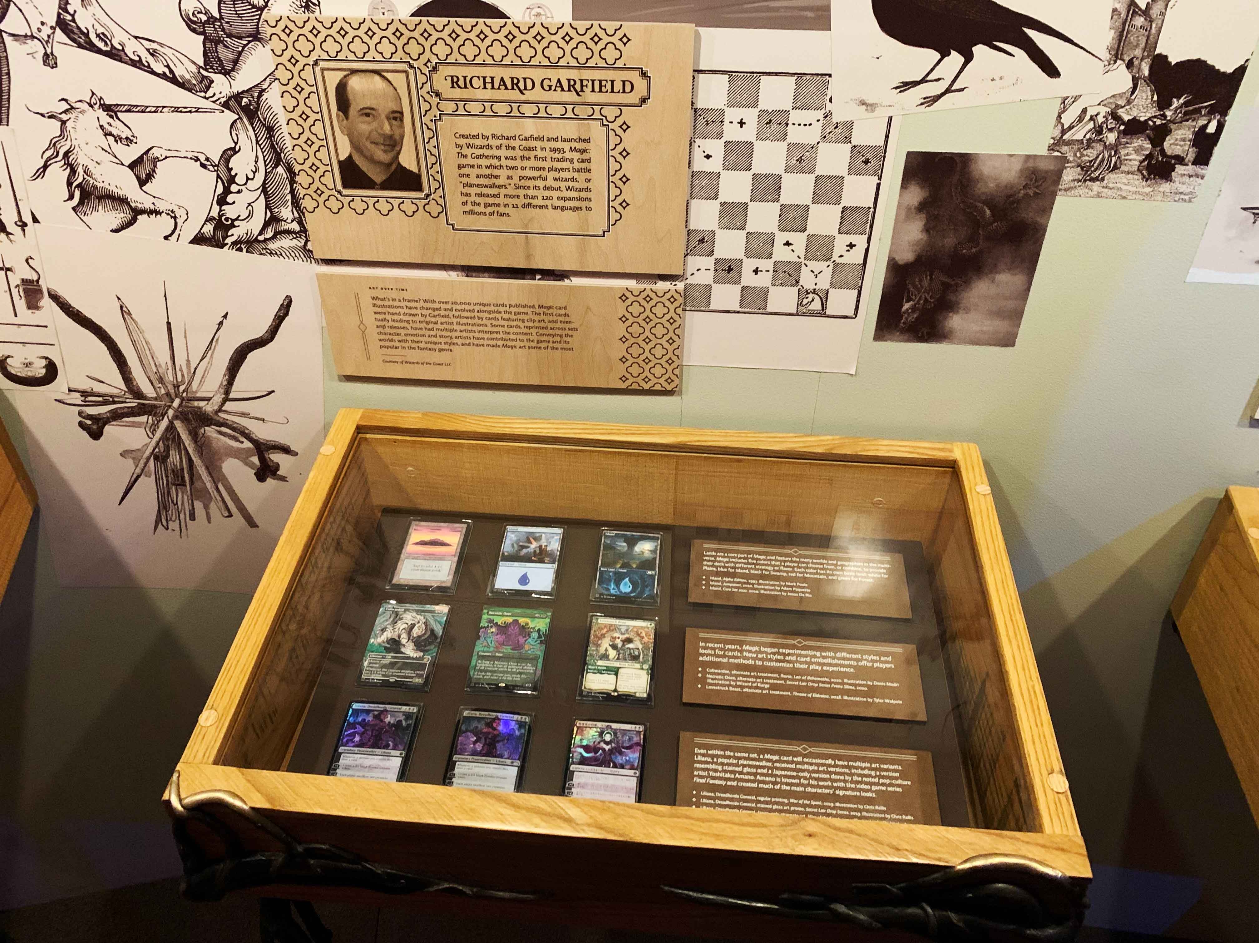 'Magic: The Gathering' cards on display in 'Fantasy: Worlds of Myth and Magic' exhibition at MoPOP (Courtesy: Wizards of the Coast LLC)