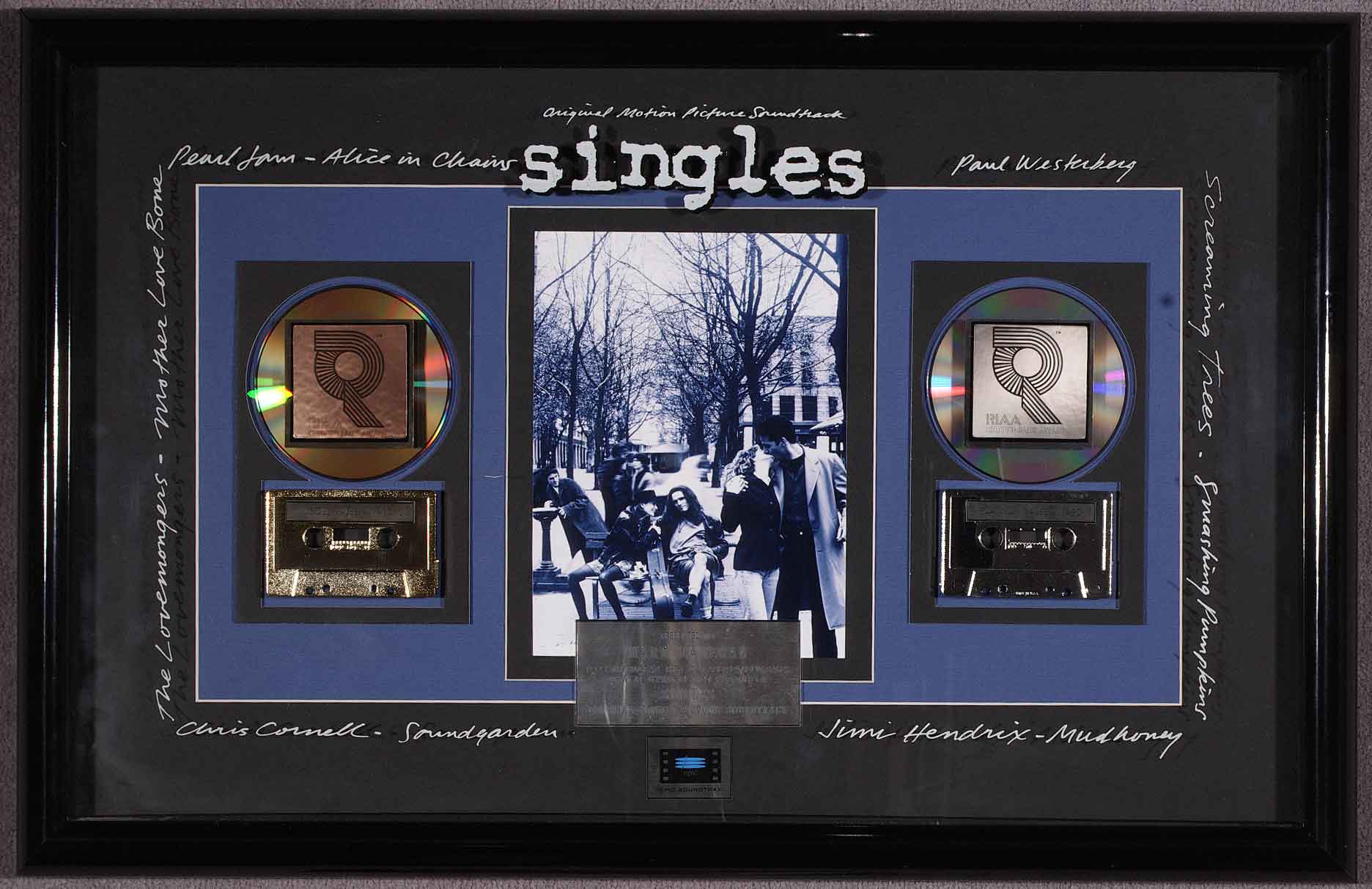 Singles soundtrack platinum album award: presented to  Mark Lanegan by the RIAA, October 9, 1992